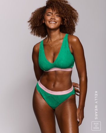 Lemonade Dolls Synergy Lace Fuller Cup Bralette Emerald/Pink