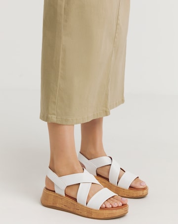 Heavenly Feet Harper Cross Strap Wedge Sandals Wide Fit