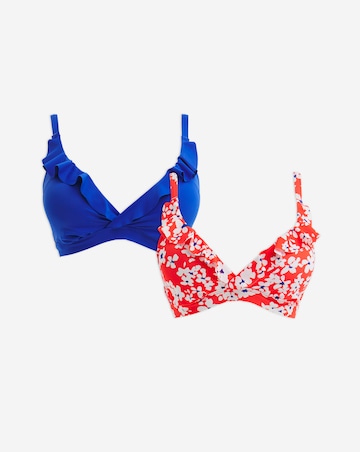 Value 2 Pack Ruffle Plunge Bikini Tops