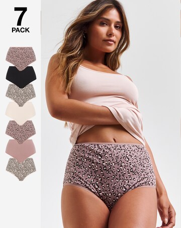 Pretty Secrets 7 Pack Cotton Full Fit Briefs - Animal