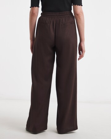 Linen Mix Wide Leg Trousers