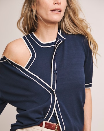 Anthology Navy Short Sleeve Cardigan