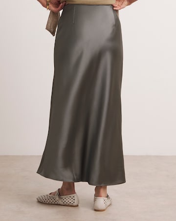 Anthology Pewter Satin Slip Skirt
