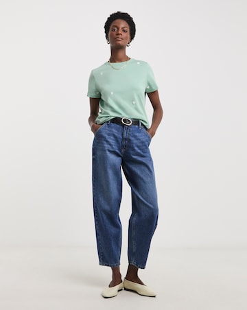 Pure Cotton Heart Embriodered T-Shirt