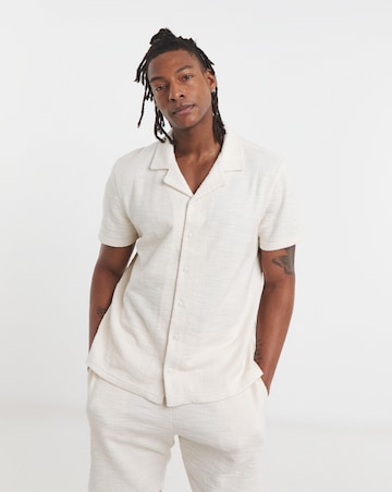 Textured Revere Collar Jersey Shirt