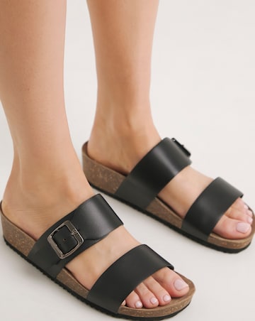 Lima Leather Buckle Footbed Mule - Extra Wide Fit (EEE)