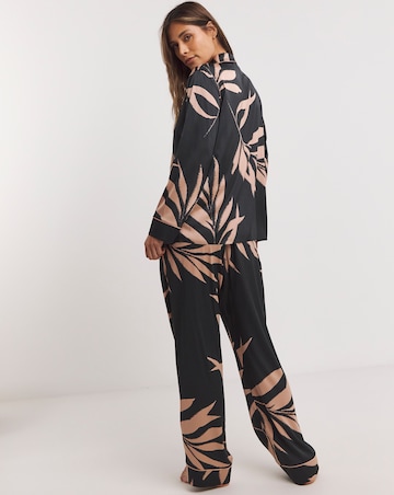 Figleaves Stretch Satin Button Through Pyjama Set