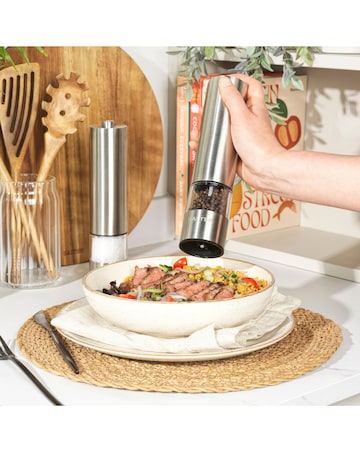 Salter Stainless Steel Electric Mill Set