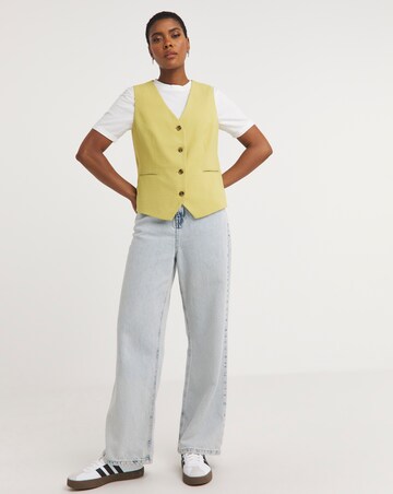 Textured Button Front Waistcoat