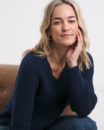 V Neck Open Stitch Jumper
