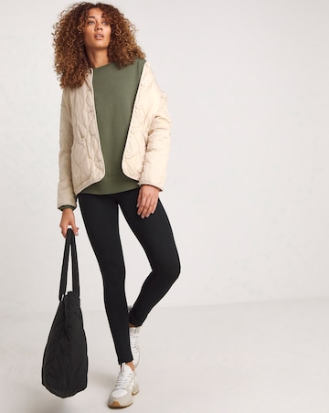 Green Ribbed Side Panel Crew Neck Sweatshirt