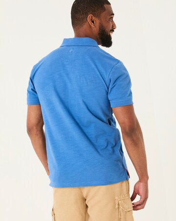 FatFace Chest Stripe Short Sleeve Polo - Blue