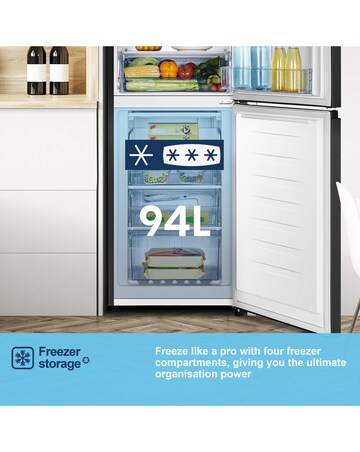 Fridgemaster MC55240EB 174cm 50/50 Fridge Freezer Black