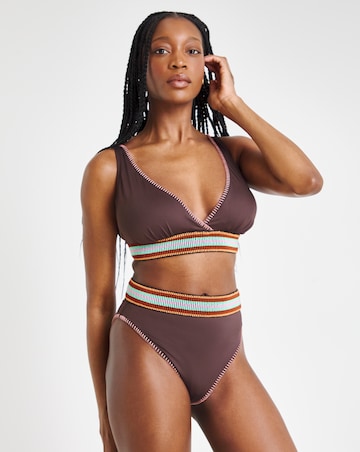 Simply Be Elastic Detail Plunge Bikini Set