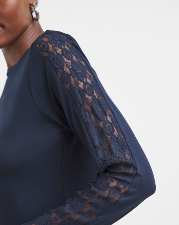 Lace Sleeve Long Sleeve Top