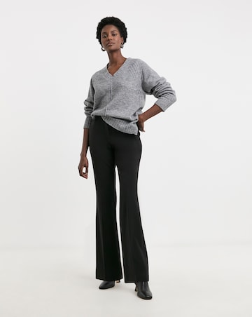 Black Tailored Bootcut Trousers with stretch