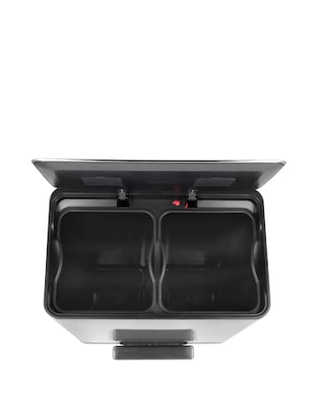 Salter Stainless Steel Dual Recycling Pedal Bin 60L