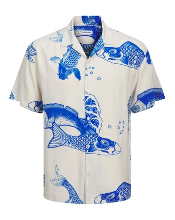 Jack & Jones Jeff Koi Print Shirt - Blue/White