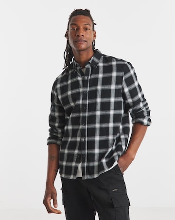 Cotton Rich Flannel Check Shirt Regular