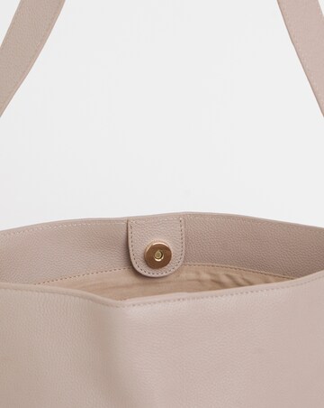 Taupe Real Leather Tote Bag