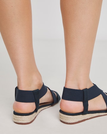 Dia Elasticated Low Wedge Espadrilles - Wide Fit (E)