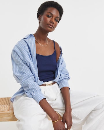 Pure Cotton Blue, Navy & Coral 3 Pack Cami Vest