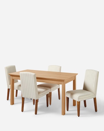 Julipa Ashford Dining Table with 4 Everly Chairs