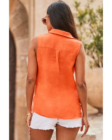 Sosandar Linen Sleeveless Shirt