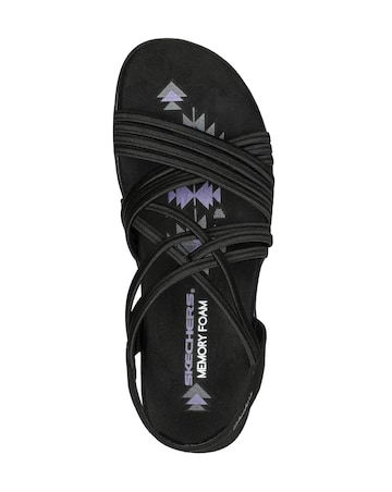Skechers Black Reggae Slim Sunnyside Strappy Trekker Sandals -Wide Fit (E)