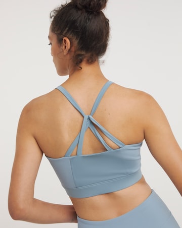 Blue Cross Back Crop Top