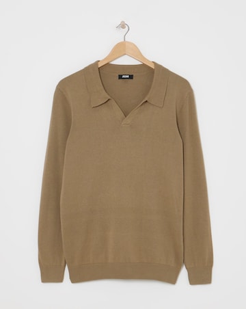 Stone Revere Collar Long Sleeve Polo