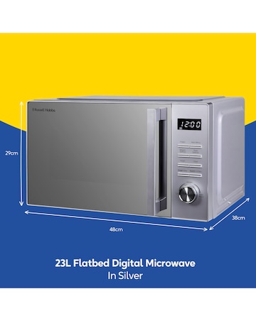 Russell Hobbs 23 Litre Silver Flatbed Digital Microwave