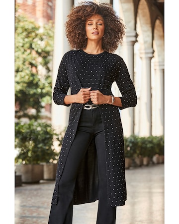 Sosandar Heatseal Fine Knit Midi Cardi