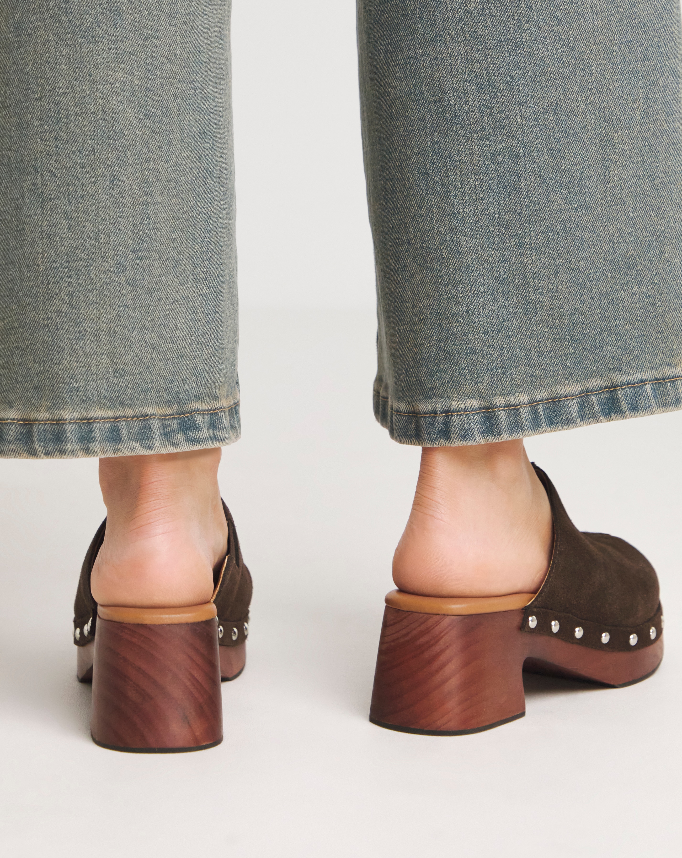 Stella Suede Closed Toe Platform Clog Sandals - Wide Fit (E) | JD