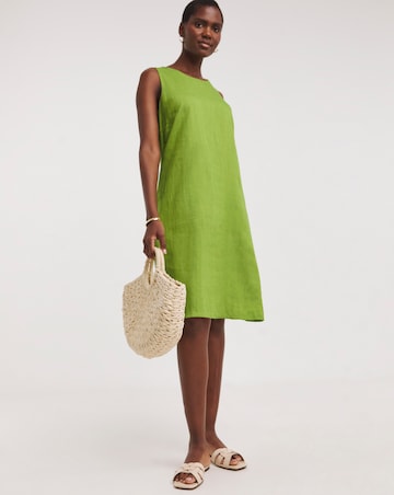 Linen Sleeveless Shift Dress