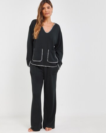 Figleaves Supersoft Blanket Stitch Lounge Set