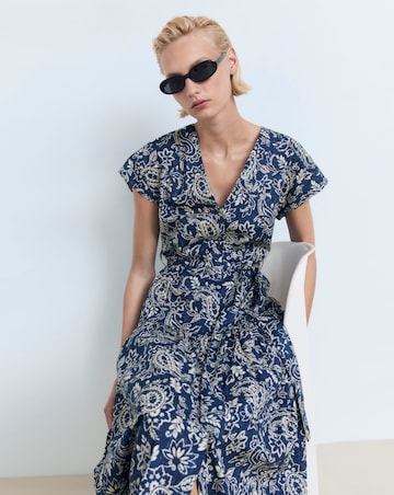 Mango Paisley Print Midi Dress