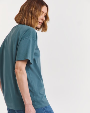 Indigo Dropped Shoulder Oversized T-Shirt
