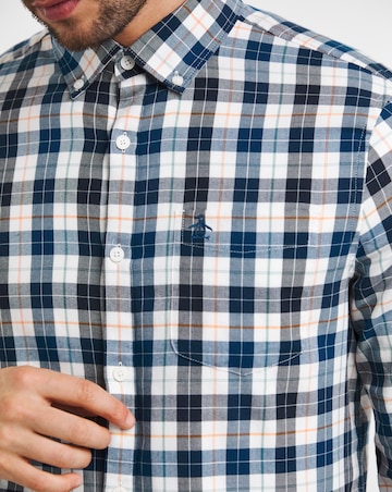 Original Penguin White And Blue Check Long Sleeve Shirt