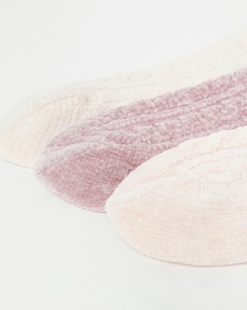 Pretty Secrets (3 Pair Pack) Thermal Cable Knit Fleece Slipper Socks