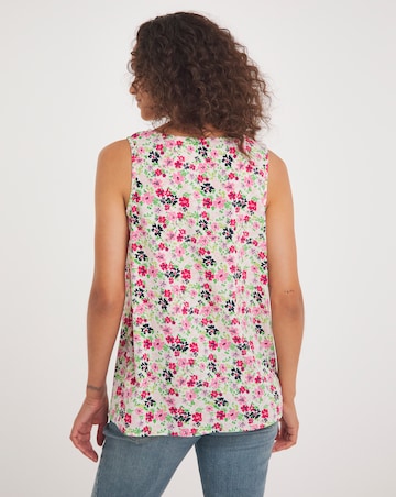 Ditsy Floral V Neck Woven Vest