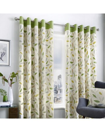 Fusion Beechwood Eyelet Curtains