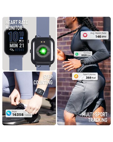 Reflex Active Nexus Lite Silicone Strap Smart Watch - Denim Grey