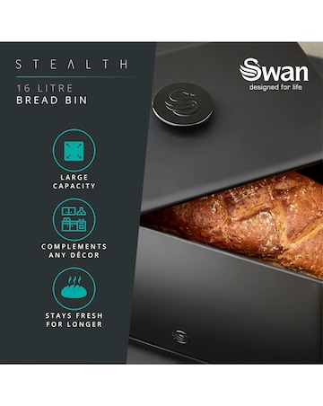 Swan Stealth Bread Bin