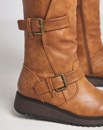 Heavenly Feet Hannah Buckle Boots Wide E Fit