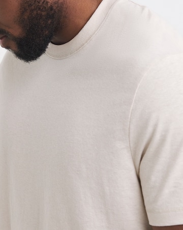 Linen Blend Relaxed Fit T-Shirt- Stone