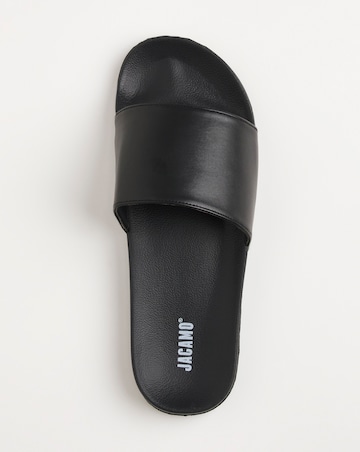 Black Basic Sliders Wide Fit