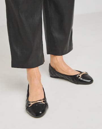 Indiyaya Toe Cap Snaffle Ballerina Shoes - Extra Wide Fit (EEE)