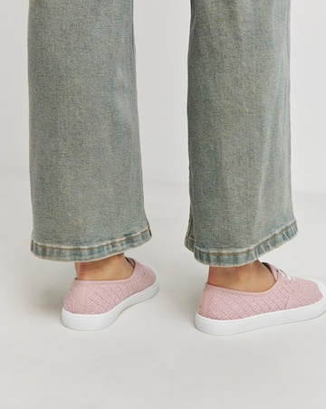 Birney Lace Up Plimsole Trainers - Wide Fit (E)