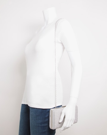 Silver Diamante Clutch Bag